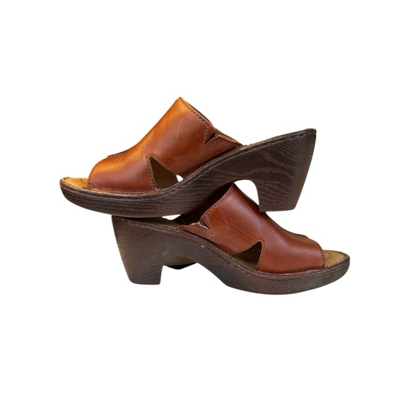 Melyssa Rust Bag Pipe slip-on sandals B04326 Brown Leather Women 9 - Picture 7 of 9